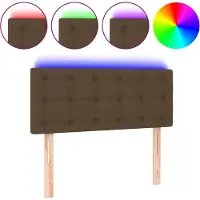 vidaXL Hoofdbord LED 80x5x78/88 cm stof donkerbruin