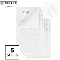 The One Towelling Classic Gastendoeken - 30 x 50 cm - 5 Stuks - Voordeelverpakking - Hoge vochtopname - 100% Zacht katoen - Wit