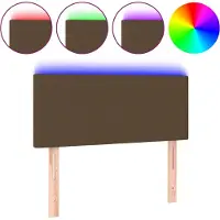 vidaXL Hoofdbord LED 90x5x78/88 cm stof donkerbruin