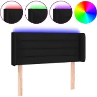 vidaXL Hoofdbord LED 103x16x78/88 cm stof zwart