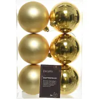 Décoris Kerstballen set | | Ø 8 cm | 6 stuks (Goud)