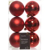 Kaemingk Kerstballen set | | Ø 8 cm | 6 stuks (Rood)