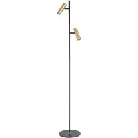 Highlight Vloerlamp Trend 2 Lichts Zwart Met Messing