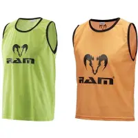 RAM Rugby Training Hesjes - Fluoriserend - met Draagtas - 10 Stuks - Geel - Medium 34 inch