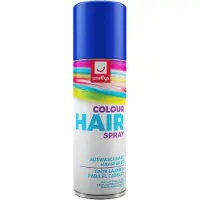 Smiffys carnaval haarverf - blauw - spuitbus - 125 ml - haarspray
