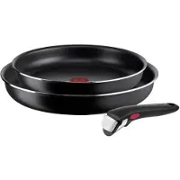 Tefal Pannenset Tefal L1539143 Zwart Aluminium 3 Onderdelen 2 Stuks Ø 24 cm Ø 28 cm