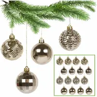 Sarcia.eu Gouden kerstballen, set kerstballen, kerstboomversiering 6 cm, 16 st.