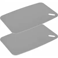 Excellent houseware Snijplank - 2x - grijs - Kunststof - 30 x 20 cm - Snijplanken