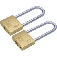 Dulimex Hangslot met 2 sleutels - 2x - 30 mm - messing - 54 mm beugel - kofferslot