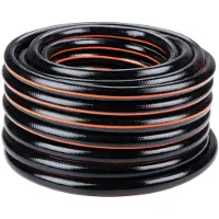 Black & Decker Tuinslang 25 Meter - 19MM - Duurzaam PVC - Tuin Besproeien, Auto Wassen, Zwembad Vullen - Past op Elke Standaard Kraan - Zwart/Oranje