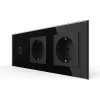 Livolo | Zwart | 1+SR+SR | Dimmer | Wisselschakelaar met dubbele
