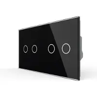 Livolo | Zwart | 2+2 | Rolluik | Schakelaar | Smart Home - Bekijk