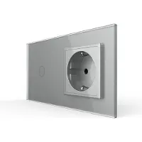 Livolo | Grijs | 1+SR | Dimmer | Schakelaar met wandcontactdoos -