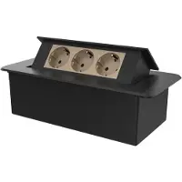Livolo | Zwart | 3 | Pop-Up Stekkerdoos | Push | Inbouw |
