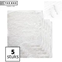 The One Towelling Classic Gastendoeken - 30 x 30 cm - 5 Stuks - Voordeelverpakking - Hoge vochtopname - 100% Zacht katoen - Wit