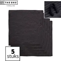 The One Towelling Classic Gastendoeken - 30 x 30 cm - 5 Stuks - Voordeelverpakking - Hoge vochtopname - 100% Zacht katoen - Antraciet