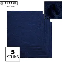 The One Towelling Classic Gastendoeken - 30 x 30 cm - 5 Stuks - Voordeelverpakking - Hoge vochtopname - 100% Zacht katoen - Marineblauw