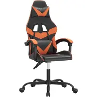 vidaXL Gamestoel draaibaar kunstleer zwart en oranje