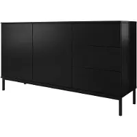 Meubella Dressoir mat zwart 150x41x80cm industrieel