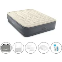 Intex luchtbedset - 2-Persoons - 152 x 203 x 46 cm - Grijs - Met electrische pomp + Accessoires