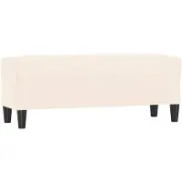 vidaXL Bankje 100x35x41 cm fluweel crèmekleurig