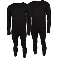 Accezzi thermokleding, heren, zwart, 2 sets