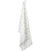 Clayre & Eef Theedoek 50*70 cm Groen Wit Katoen Boerderij Dieren Keukenhanddoek Keukendoek Vaatdoek Groen
