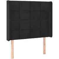 vidaXL Hoofdbord met randen 103x16x118/128 cm fluweel zwart