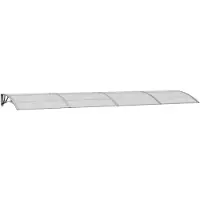 vidaXL Deurluifel Grijs 400x100 cm Polycarbonaat