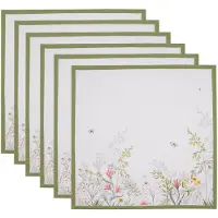 Clayre & Eef Servetten Katoen Set van 6 40x40 cm Wit Vierkant Wit