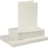 Packlinq Kaarten en enveloppen, afmeting kaart 10,5x15 cm off-white, 50 set