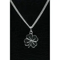 MOOYE ® - Collectie Zilveren Klaverblad ketting hanger - groot