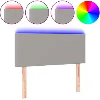 vidaXL Hoofdbord LED 90x5x78/88 cm stof lichtgrijs