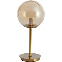 Light & Living Design Tafellamp Medina Goud Met Amber Glas