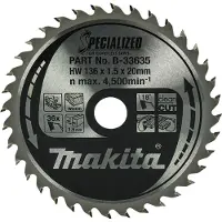 Makita SPECIALIZED B-33635 Hardmetaal-cirkelzaagblad 136 x 20 x 1 mm Aantal tanden: 36 1 stuk(s)