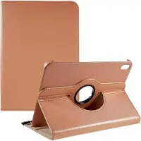 Peachy 360 Rotating bookcase kunstleer hoes geschikt voor iPad 10e gen 10.9 inch 2022 - rose gold