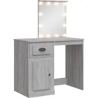 vidaXL Kaptafel met LED-verlichting 90x42x132,5 cm grijs sonoma