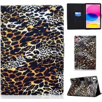 Peachy Leopard Bookcase kunstleer hoes geschikt voor iPad 10e gen 10.9 inch 2022 - bruin