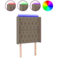 vidaXL Hoofdbord LED 83x16x118/128 cm stof taupe