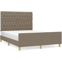 vidaXL Bedframe zonder matras stof taupe 140x200 cm