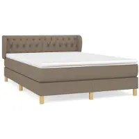 vidaXL Boxspringbed met matras, taupekleurig, 140x200 cm, met stoffen bekleding