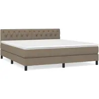 vidaXL Boxspring met matras stof taupe 160x200 cm