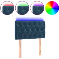 vidaXL Hoofdbord LED 80x7x78/88 cm fluweel donkerblauw