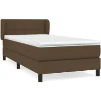 vidaXL Boxspring met matras stof donkerbruin 100x200 cm