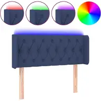 vidaXL Hoofdbord LED 93x16x78/88 cm stof blauw