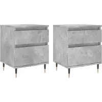 vidaXL Nachtkastjes 2 st 40x35x50 cm bewerkt hout betongrijs
