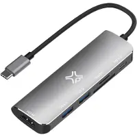 Xtrememac 6-ports USB-C Hub - 4K HDMI - Grijs