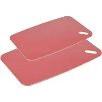 Excellent houseware Snijplanken - set van 2 - kunststof - zalm roze - 30/35 cm - Snijplanken