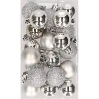 Cosy & Trendy 20x stuks kunststof kerstballen zilver 3 cm mat/glans/glitter - Kerstbal