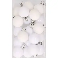 Cosy & Trendy 20x stuks kunststof kerstballen wit 3 cm mat/glans/glitter - Kerstbal